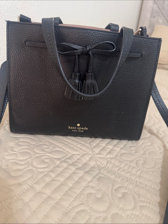 kate spade Handbags - kate spade Black Pebbled Leather Tassel Satchel